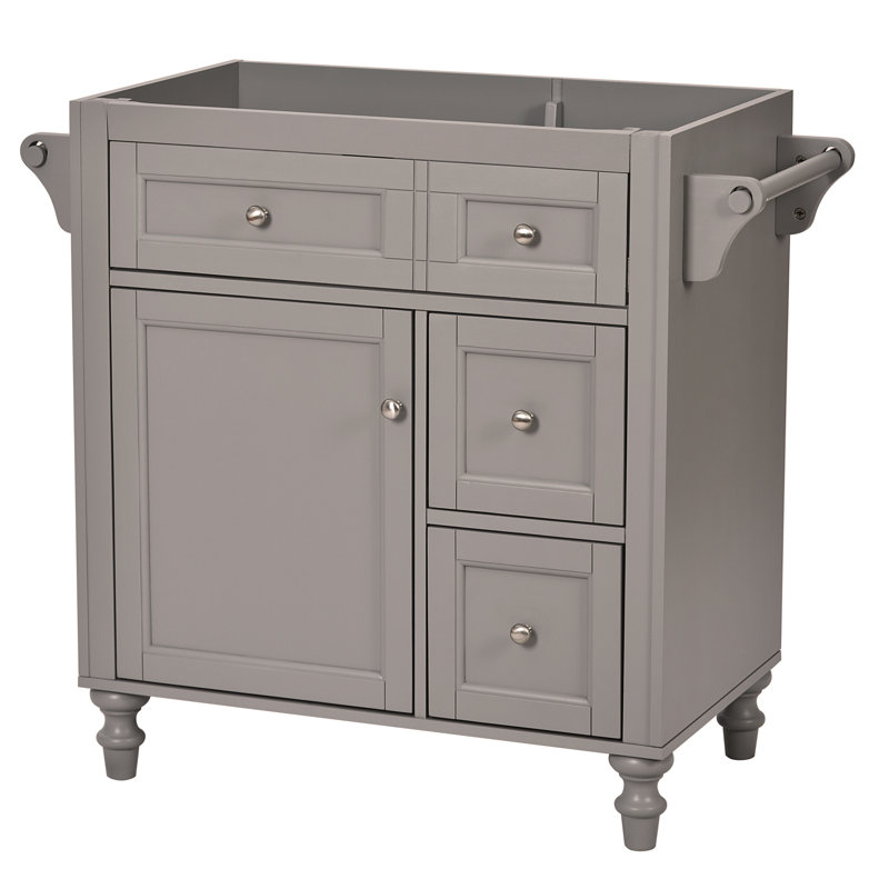 Meuble-lavabo de salle de bain 30 po sans lavabo supérieur, armoire de rangement moderne avec 2 tiroirs et tiroir basculant (lavabo non inclus)