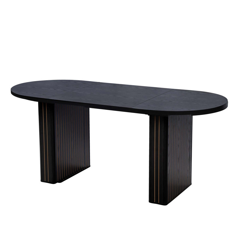 Table de salle à manger Dilakshan L 70,86 po x l 31,49 po, Noir, noir, noir, noir