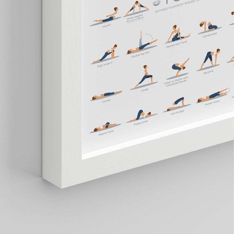 «Complétez le tableau de poses de yoga 40 positions de yoga essentielles pour les débutants et les experts en petit décor»