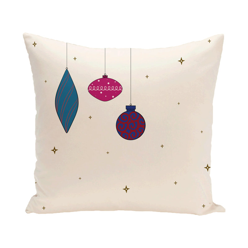 Geometric Reversible Throw Pillow, 20" H x 20" W, Ivory/Pink