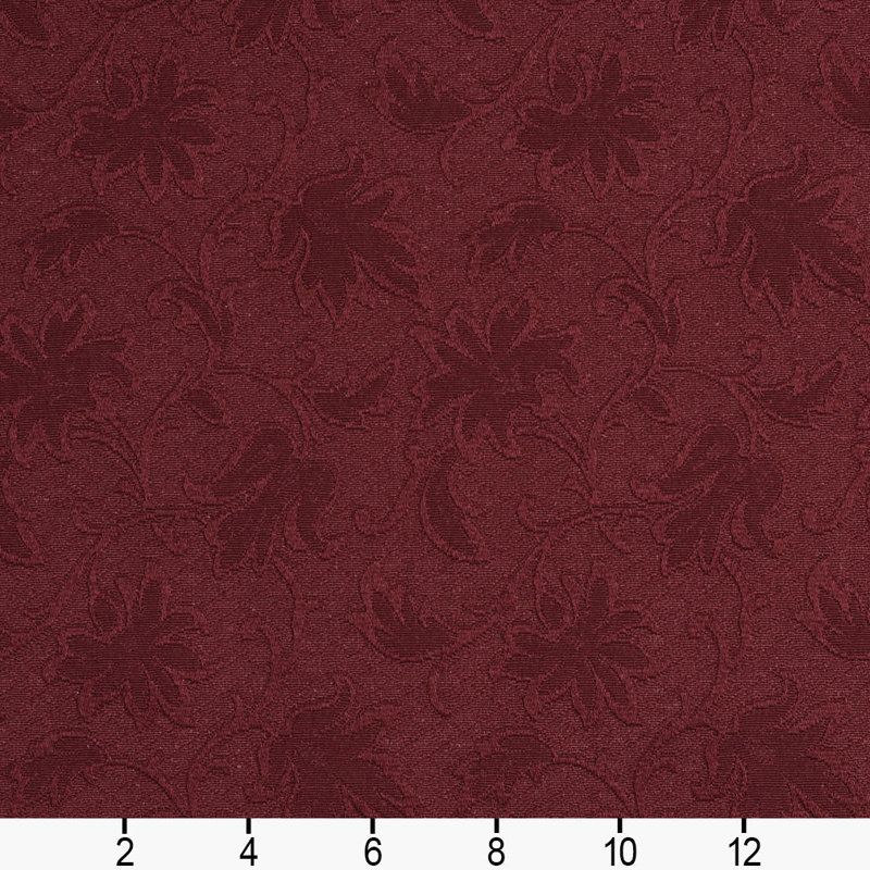 Tissu floral matelassé, Rouge