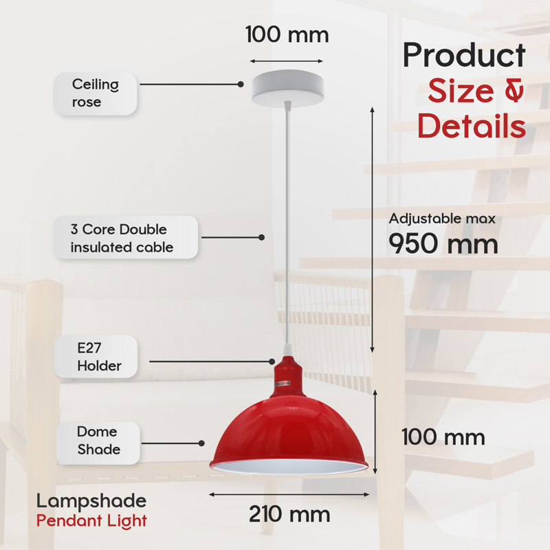 Lawler 1 - Light Single Pendant, Red