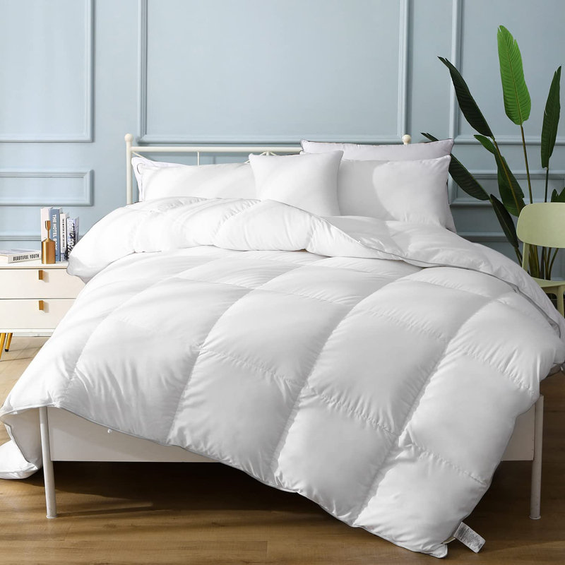 All Season Feather Down Comforter Hotel Collection Duvet Insert High Fill Power, Twin Down Comforter