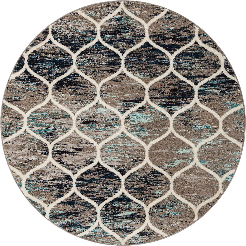 Geometric Indoor Rug, Round 6'
