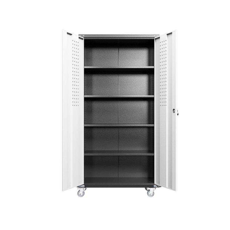 Armoires de garage avec portes verrouillables et 4 tablettes réglables