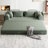 Chenille 78.7-Inch 2 Convertible Sleeper Bed With Cylindrical Pillow And Side Pocket, Folding Mattress Couch For Floor Lounge In Bedroom Living Room , Soft Breathable Upholstery High Foam Bed, 4-693989876