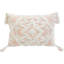 Coussin en coton et en damas avec fermeture à glissière et pompons-99366391-99366392-99366393