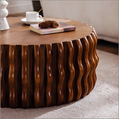 Table basse ronde à nervures 31,50 "