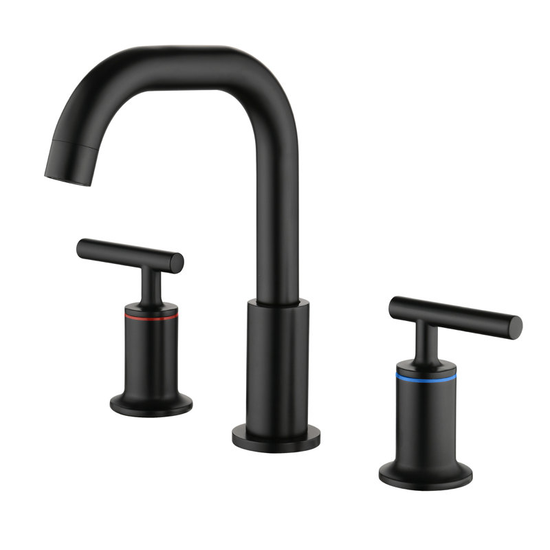 Robinet de salle de bain en laiton, Noir mat