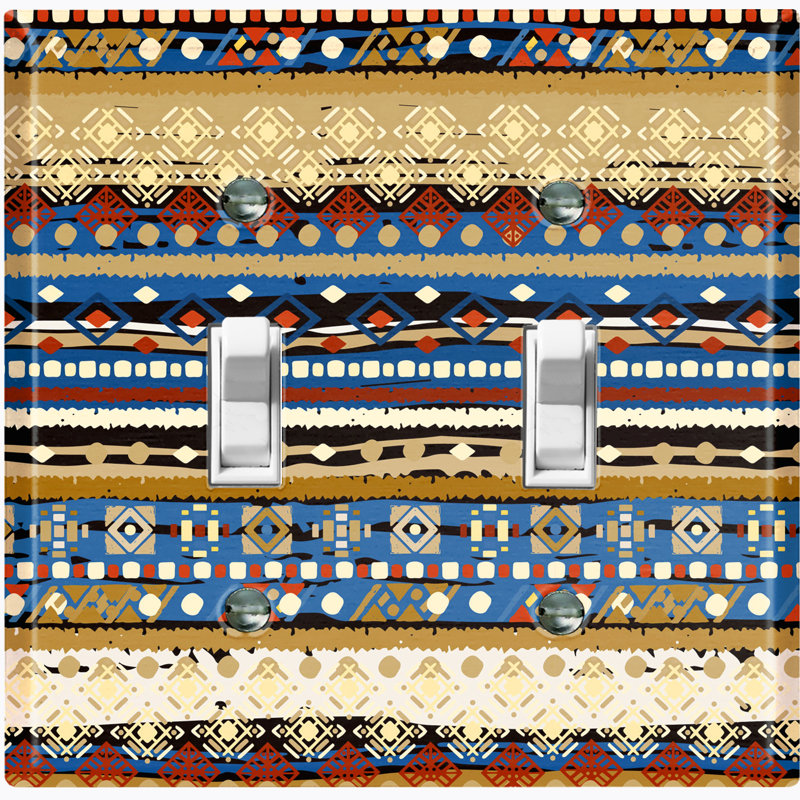 Patterned 2 - Gang Toggle Light Switch Standard Wall Plate