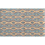 Tapis décoratif bleu boucle géométrique
