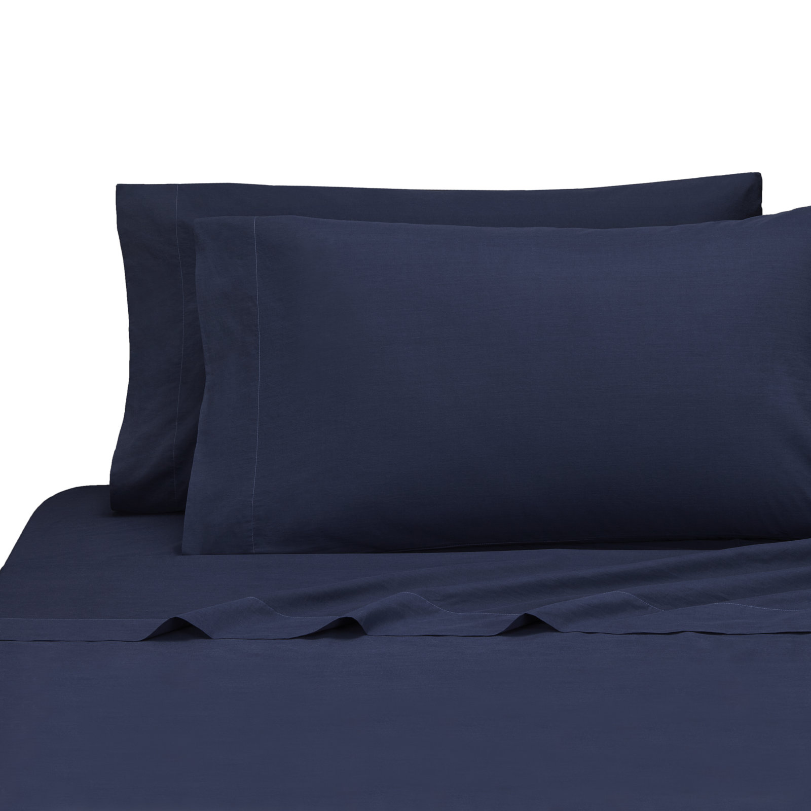 Ludlow Tencel Cotton Pillowcase , Navy, Standard/Twin
