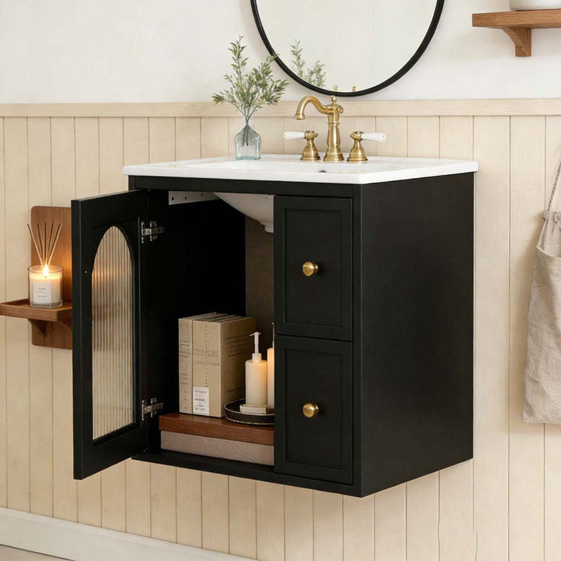 Ensemble de meuble-lavabo 24 "24", Noir