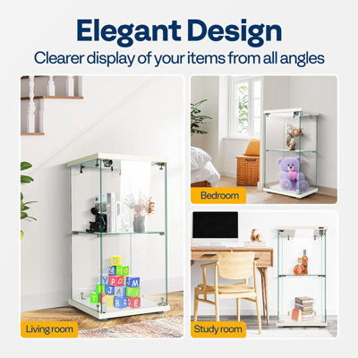 Vitrine en verre 2 couches avec serrure