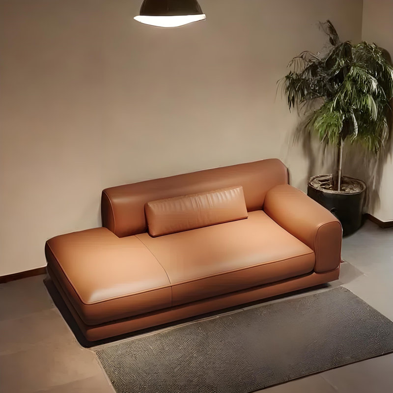 Chaise longue moderne, confortable et simple, Orange, Orienté à droite