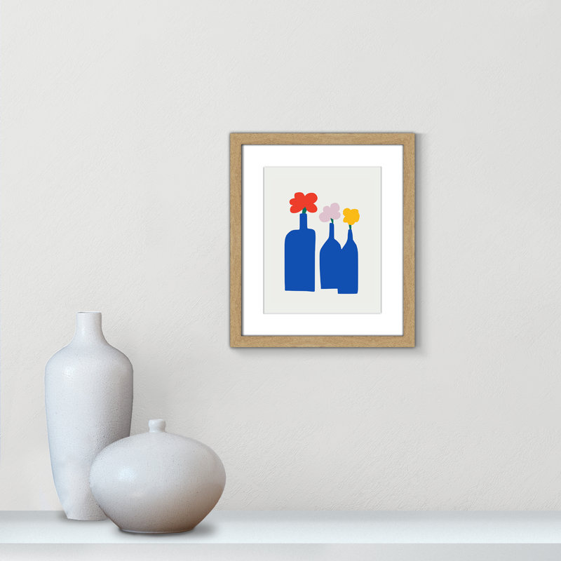 «Bold Blooms Trio Print» par Dean, Matted Print, L 13 po x H 15 po, Naturel