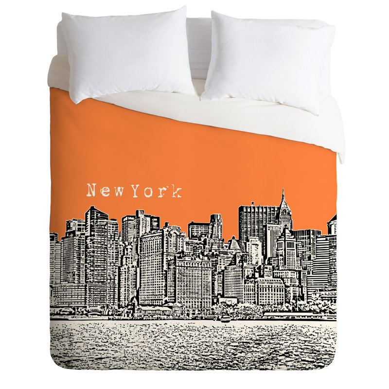 Bird Ave Modern & Contemporary Polyester Duvet Cover, Orange, Twin