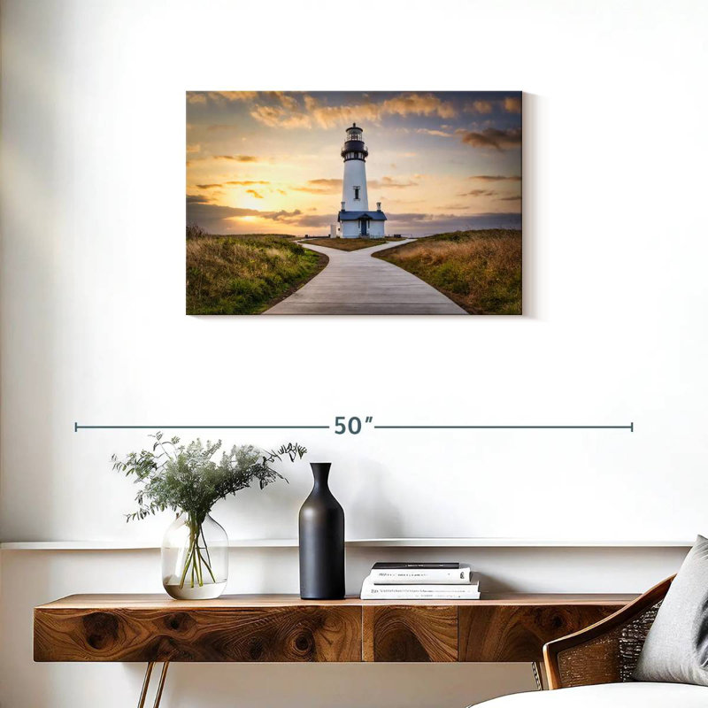 Phare Aletra Yaquina sur la côte de l'Oregon, H 20 po x l 30 po