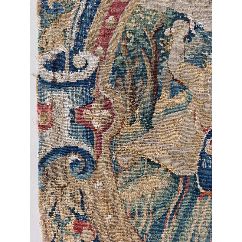 Antique Tapestry Flemish Flat Weave Rug