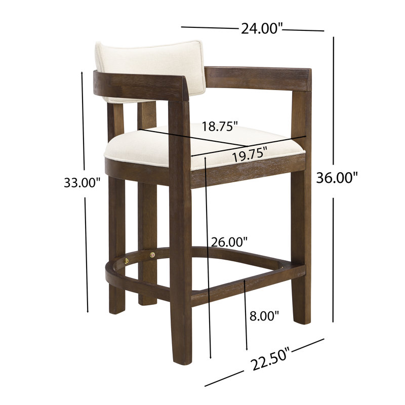Evesham 26" Wood Upholstered Barstools Set of 2 | Wayfair
