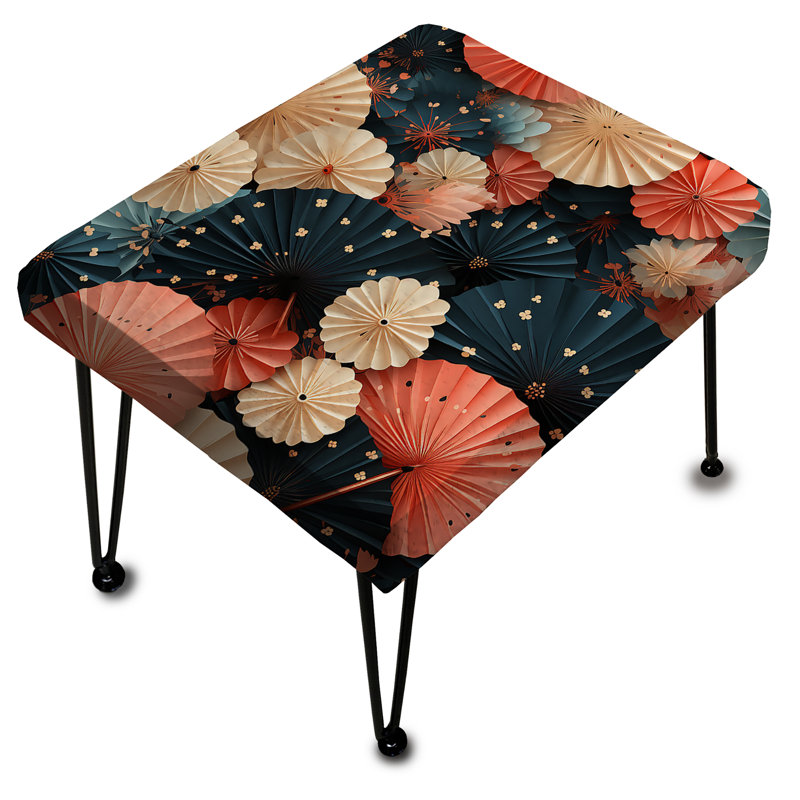 Fans en papier et parasols - Repose-pieds oriental rectangulaire