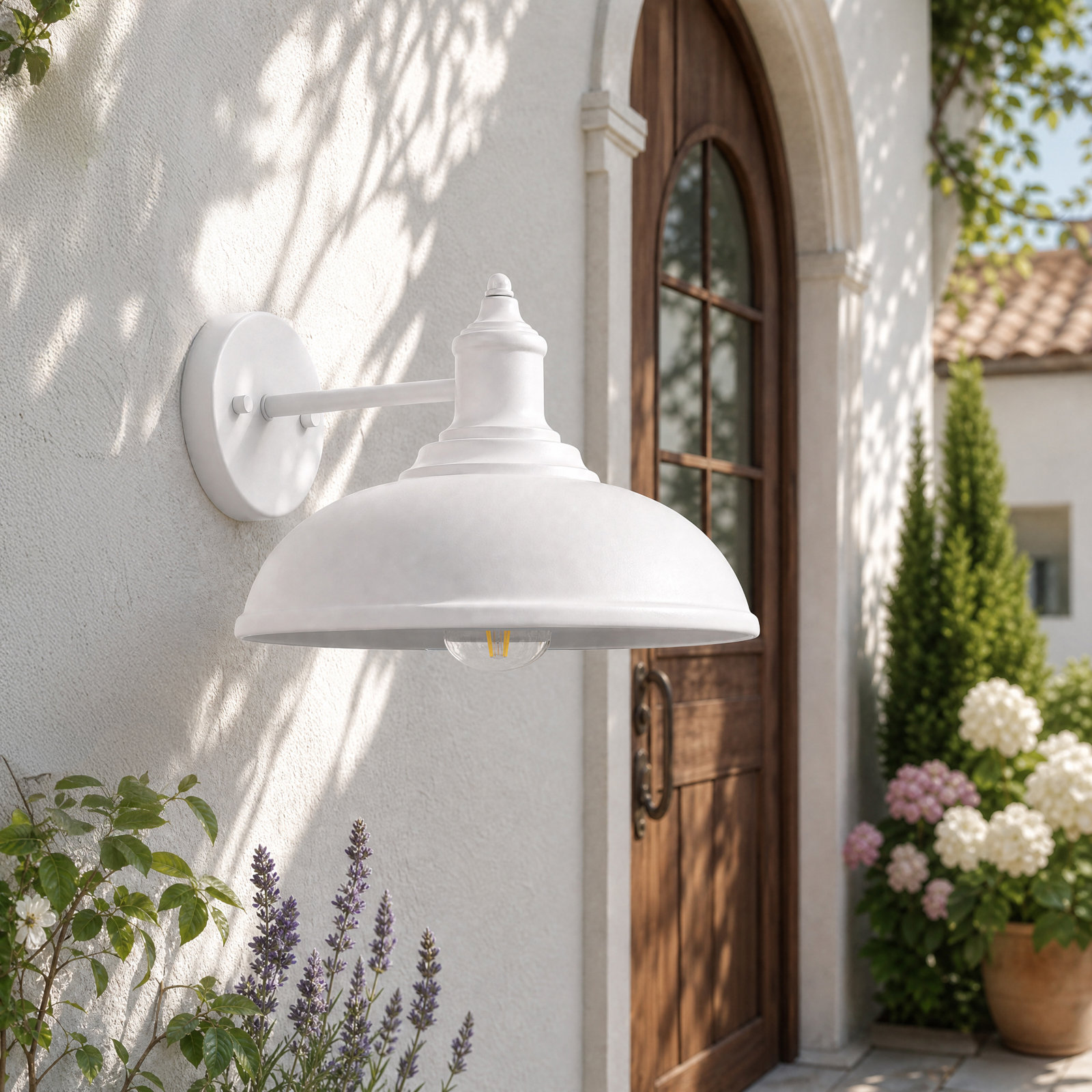 Florence 1-Light Outdoor Light, White