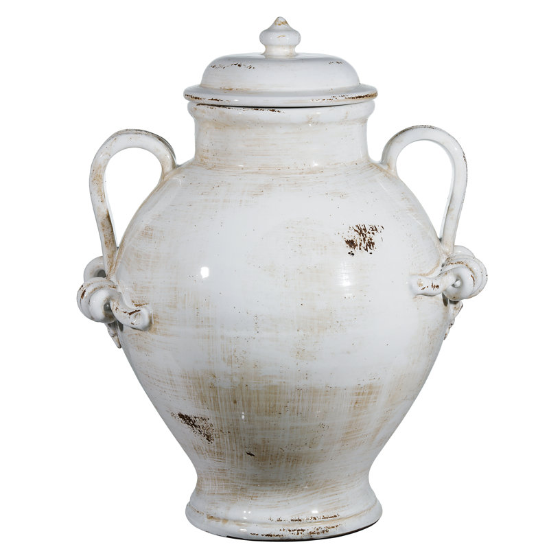 Rutherford Terracotta Jar, White