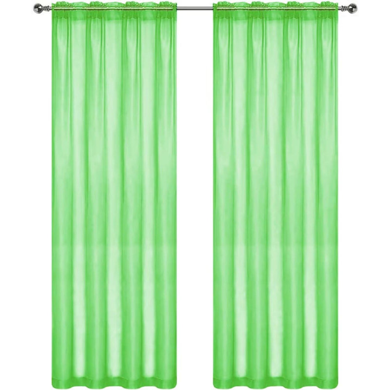 Sheer Voile Window Treatment Rod Pocket Curtain Panels For Kitchen Bedroom Living Room Drapes Sunlight Filtering Privacy Semi Home Decor Assorted Colors Sizes