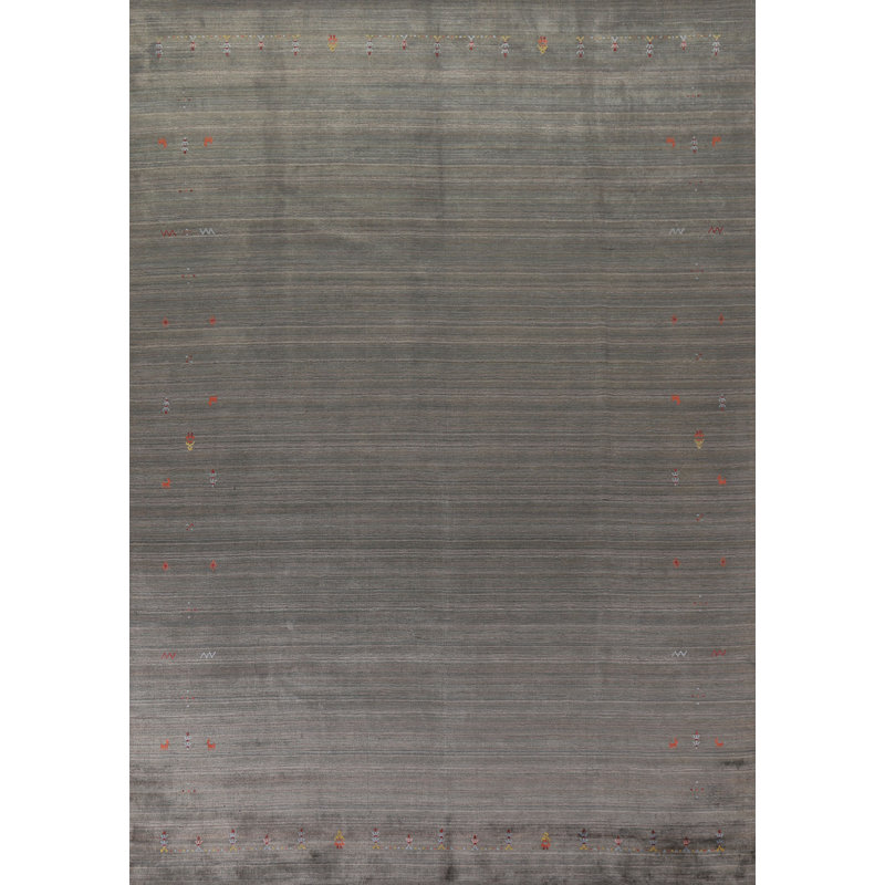 Tapis indien rayé Gabbeh 9 x 12