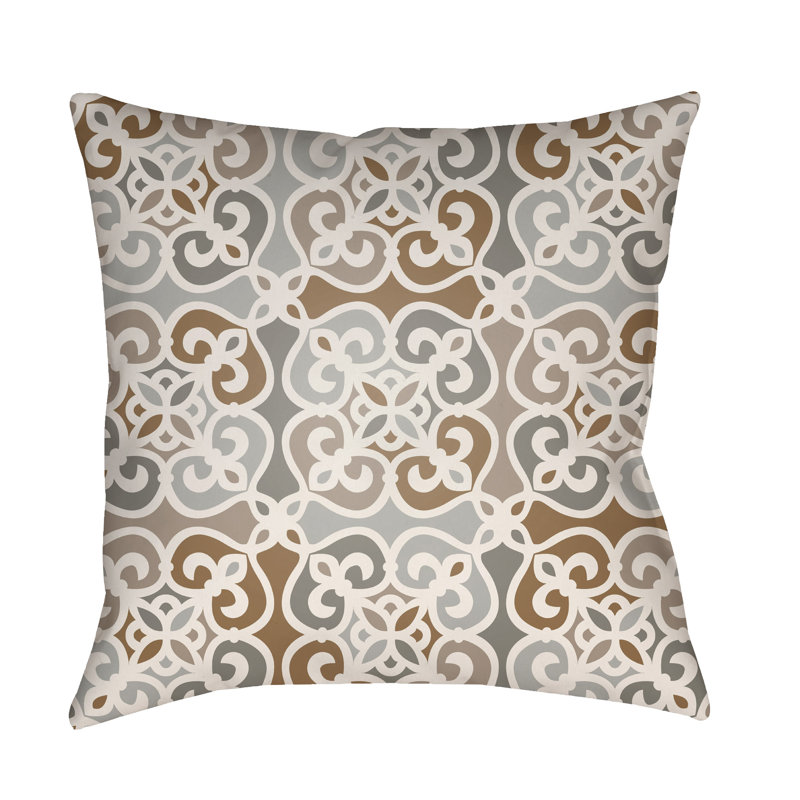 Reversible Throw Pillow, Gray, 16" H x 16" W x 3" D