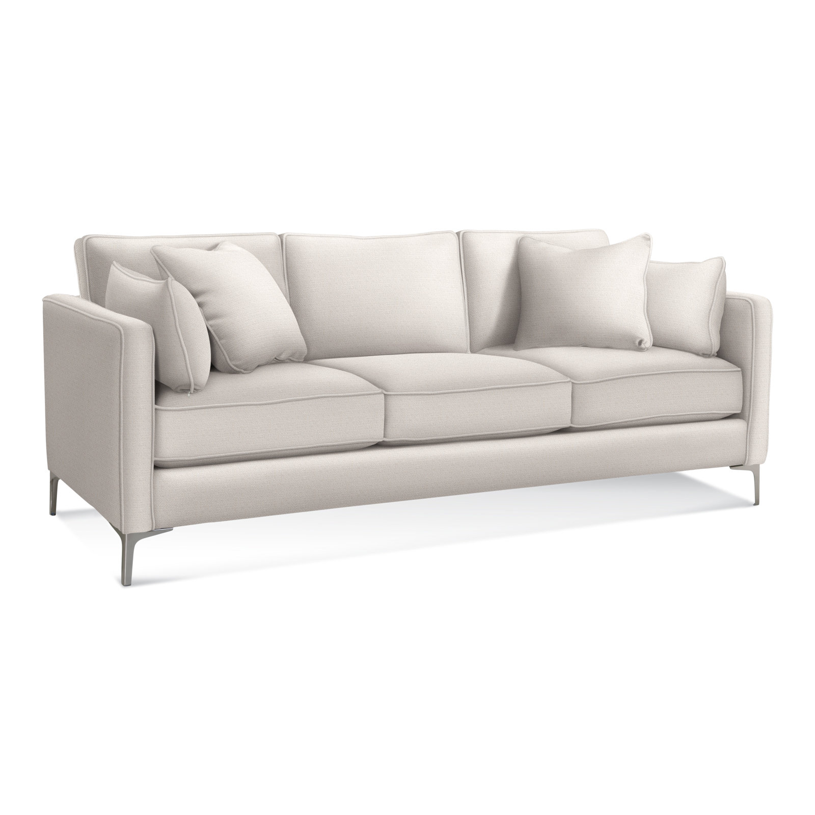 88'' Upholstered Sofa, White Textured Performance Polypropylene/Olefin