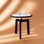 Table d'appoint ronde moderne en marbre avec structure en métal minimaliste
