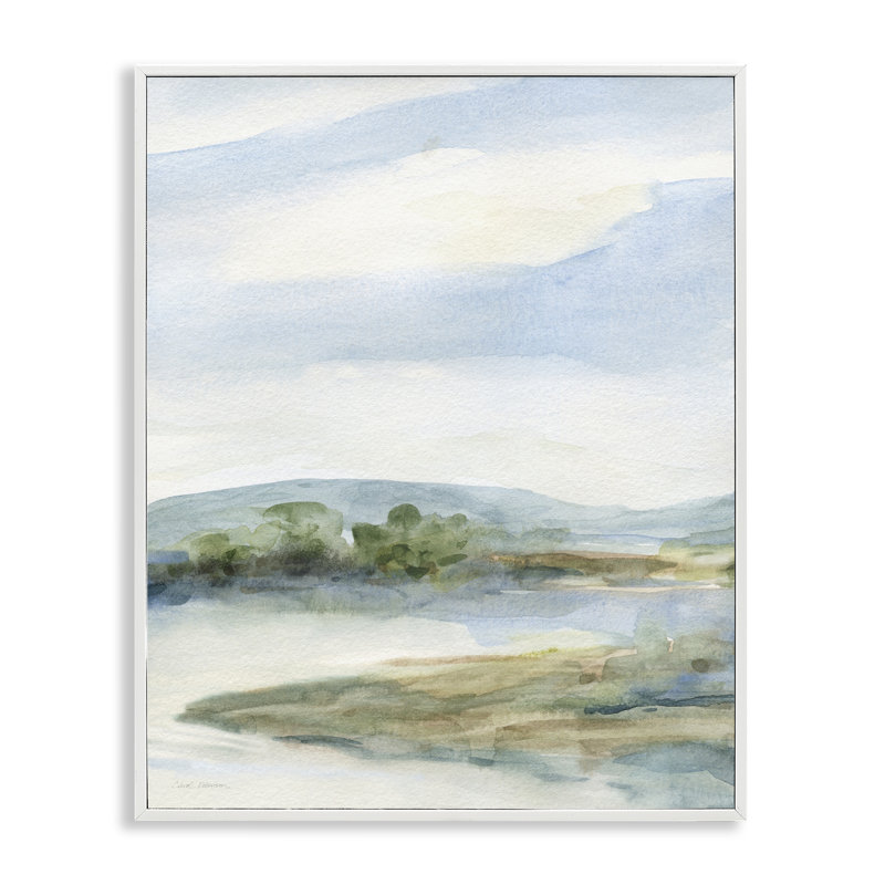 Impression de giclées encadrées, impression par Natural Hills, 14" H x 11" W, Estampe numérique encadrée blanc bord de mer