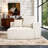 Upholstered Beige Corduroy Accent Lounge Chair with Pillow – Fully Compressed, No Assembly Required-133710727