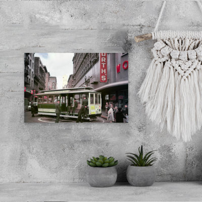 1940S 1950S Gripman And Passengers At Cable Car Turnaround On Powell- Mason Line San Francisco California Usa Retro Vintage Urban Wall Art