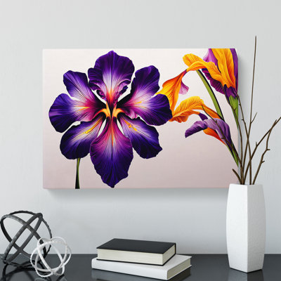 Brilliant Iris Flowers - Wrapped Canvas Painting