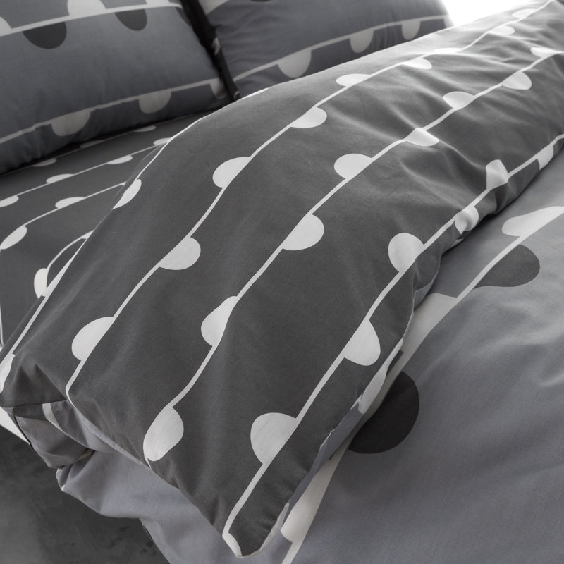 Cotton Blend Striped Duvet Cover with Pillowcases, Double