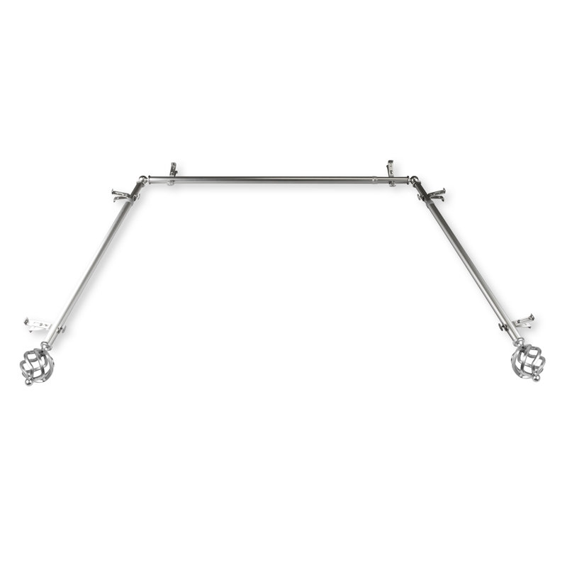 Tringle à rideaux simple ajustable 0,7 po Leavens, Nickel satiné