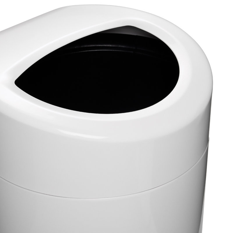 Poubelles à couvercle ouvert en acier Safco, 14 gallons et 30 gallons, 30, Blanc
