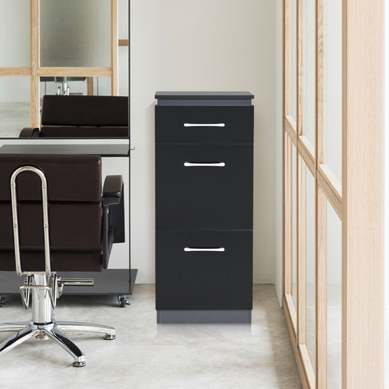 Armoire de rangement pour salon de coiffure avec tiroirs à outils 40,5 po x 15,8 po x 15,2 po Lokje, Noir