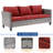 7-Piece Rattan Patio Set,  All Weather Wicker Chair w/Removable Cushion and Sturdy Frame-854507293-854507294