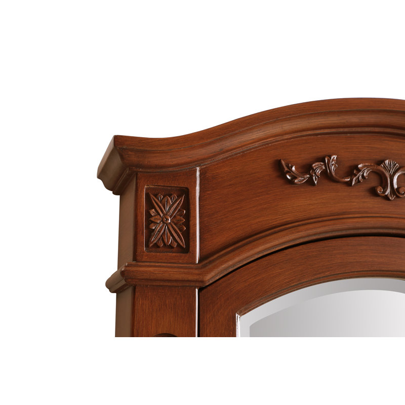 Armoire à pharmacie 1 porte avec cadre Burnet, Teck, H 36 po x l 24 po x P 5 po