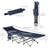 Folding Camping Cot for Adults with Mat Pillow Dark Blue-86576670
