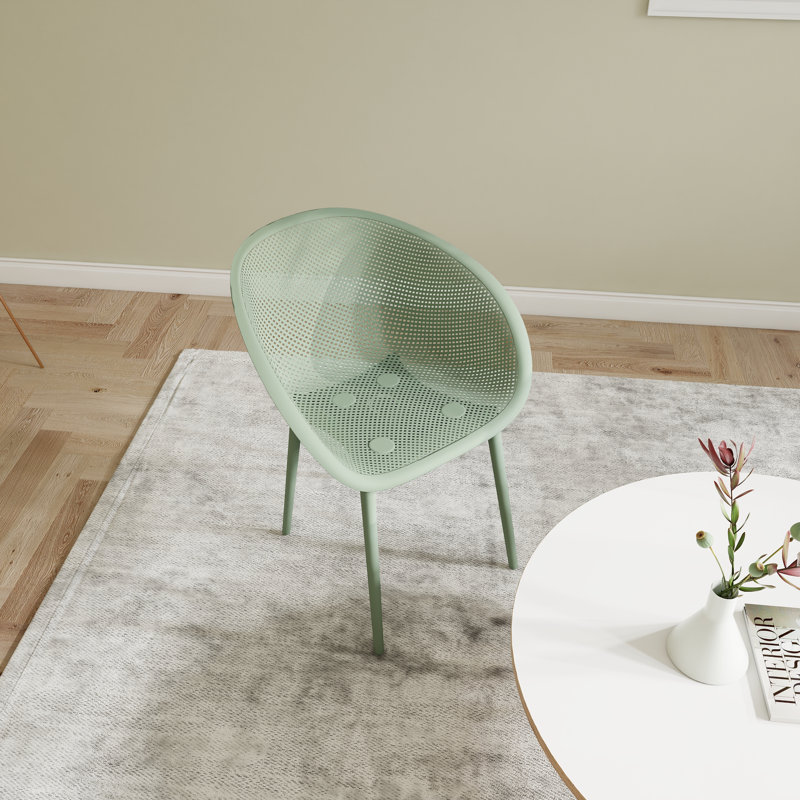 Ensemble de 2 chaises longues modernes - plastique PP intérieur / extérieur toutes saisons, Vert