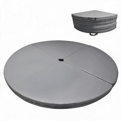 59" Round Pole Dance Mat, 3" Thick Foam Safety Crash Mat with PU Cover, Purple