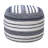 Mcginn Handmade Striped Coastal Farmhouse Blue Upholstered Pouf Ottoman, Small