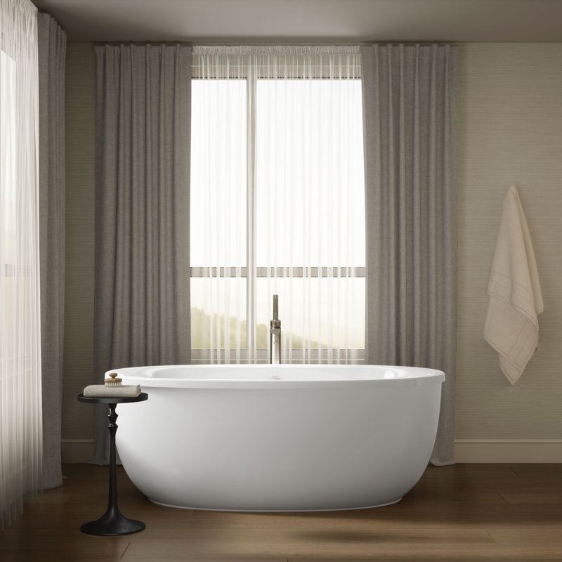 Sunstruck Freestanding 65.5" x 35.5" Soaking Bathtub, White