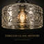 Suspension réglable à une lumière, noir mat, 24 cm (9,5 po), avec abat-jour en verre transparent à motifs.-1300439687