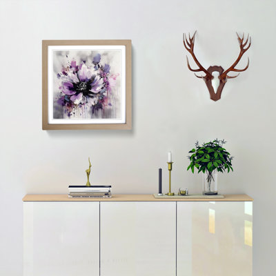 Lavender Flower Abstract No.5 - Single Picture Frame Print on Wood