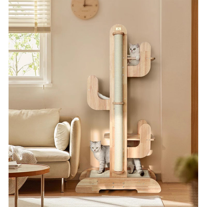 Modern minimalist solid wood cat climbing frame